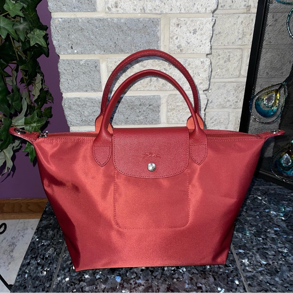 Longchamp Le Pliage Top Handle Bag Red